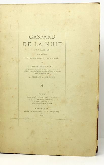 Gaspard de la nuit. Fantaisies  la manire de Rembrandt et de Callot