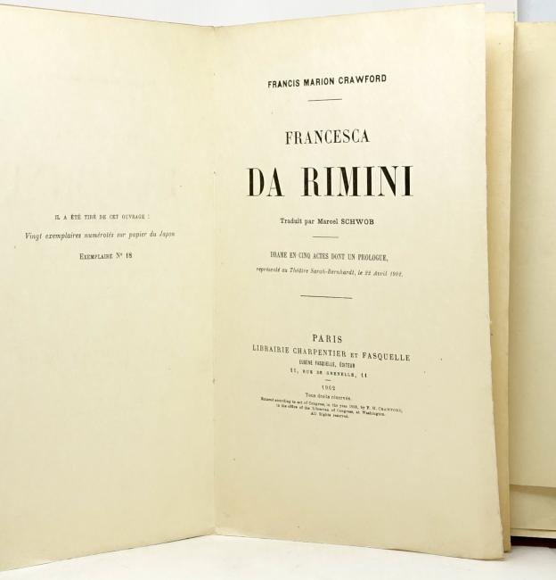 Francesca da Rimini. drame en cinq actes dont un prologue