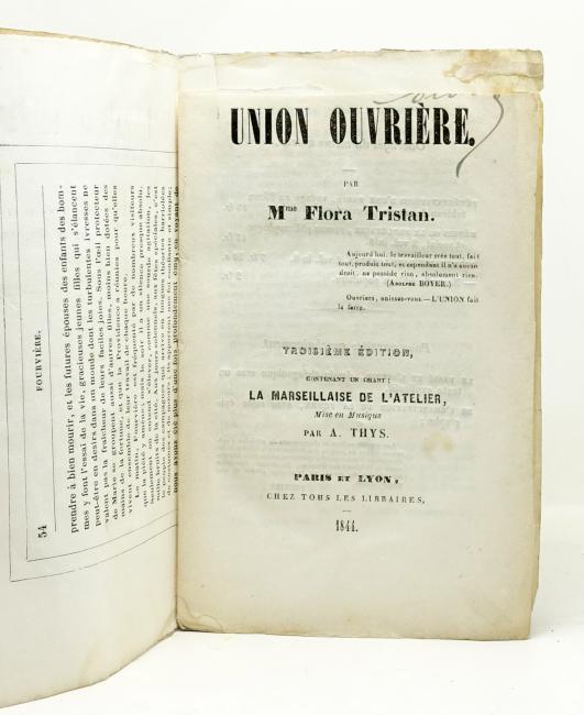 Union Ouvrire. Troisime dition, contenant un chant : La Marseillaise de latelier. Mise en musique par A. Thys